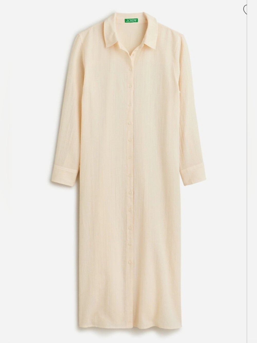 J. Crew Cream Long Beach   Shirt in Airy Gauze